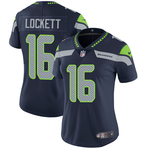 2019 Women Seattle Seahawks #16 Lockett blue Nike Vapor Untouchable Limited NFL Jersey
